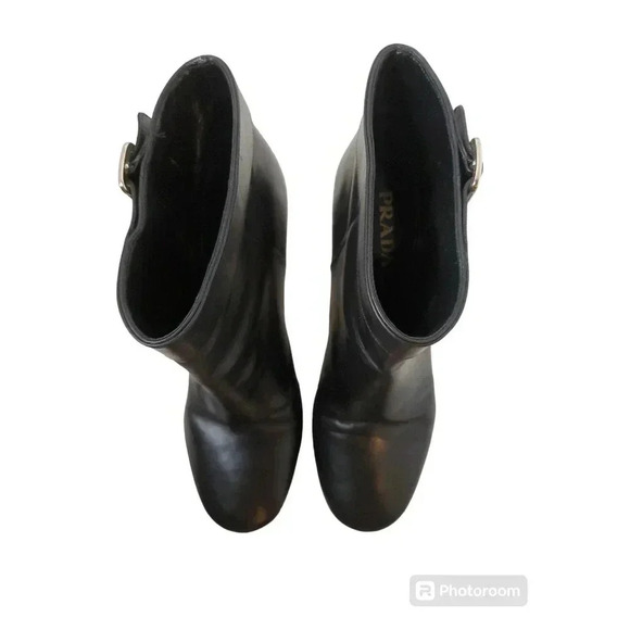 PRADA Black Ankle Boot Size 39.5 - Picture 5 of 10